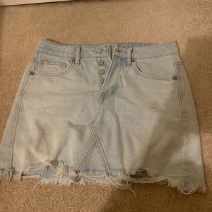 light wash jean skirt